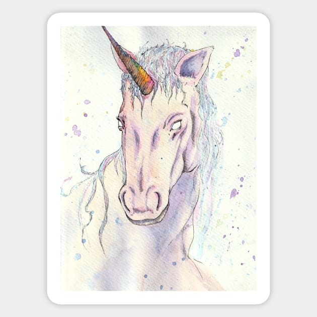 Watercolor Unicorn Sticker by Jarrodjvandenberg